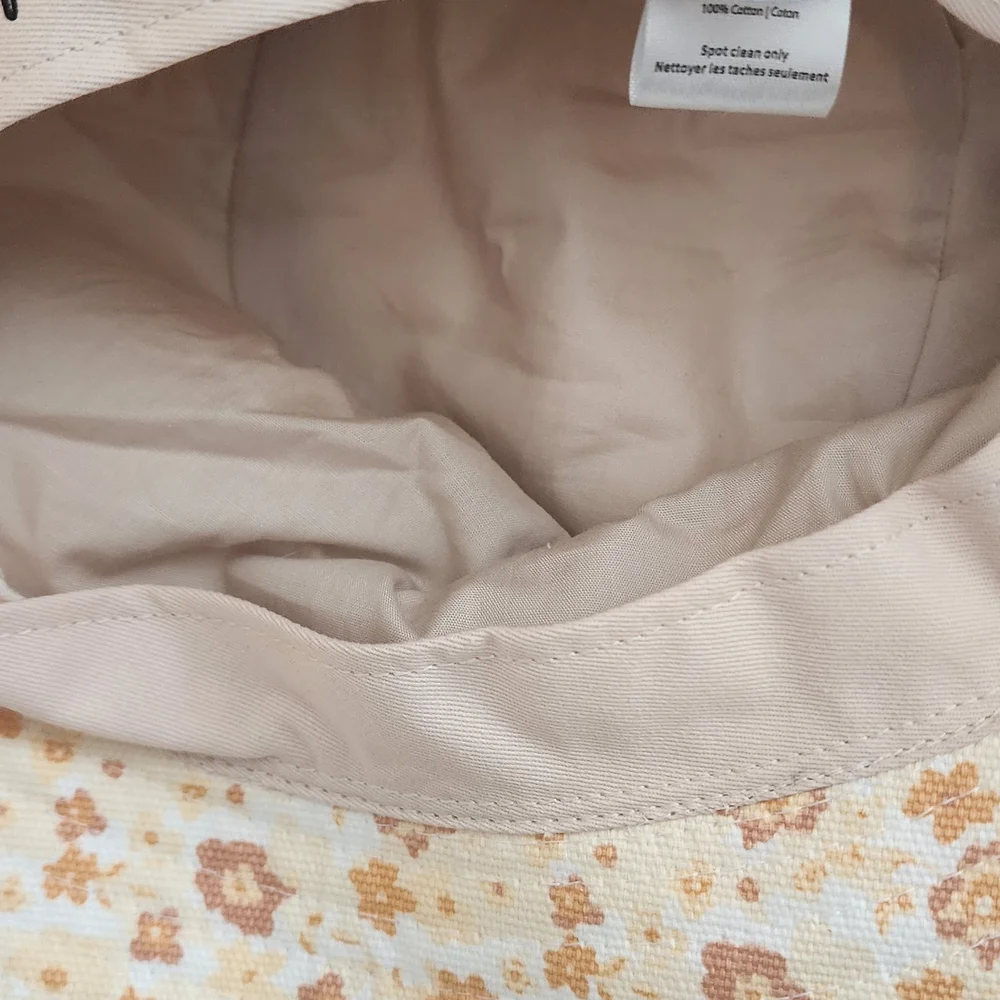 Lack Of Color Floral Sun Hat in Cream and Mustard